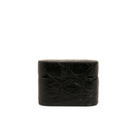 Dolce & Gabbana Black Leather Metal Logo Plaque Holder Airpods Case SMY10595