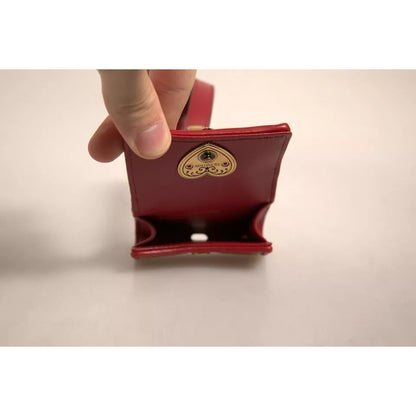 Dolce & Gabbana Black Leather Devotion Heart Strap Airpod Case