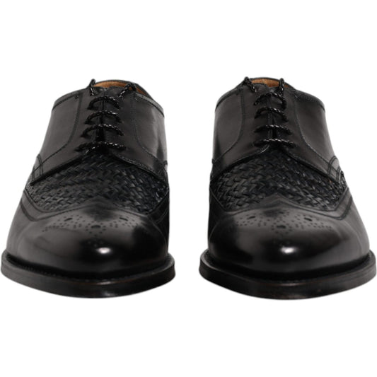 Dolce & Gabbana Black Leather Derby Wingtip Lace Up Formal Dress Shoes 1728,67345645728,Black,Dolce & Gabbana,EU39/US6,EU40/US7,EU41.5/US8.5,EU42/US9,EU44/US11,EU45/US12,Formal - Men - Shoes,Material: 62% Goatskin 34% Kangaroo 4% Viscose,Men,Men - Shoes,N