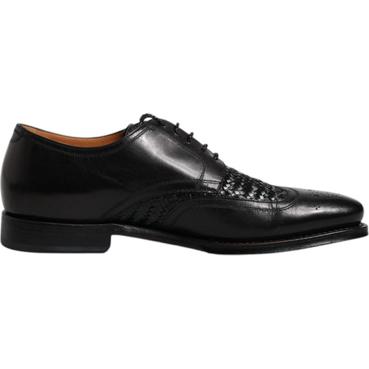 Dolce & Gabbana Black Leather Derby Wingtip Lace Up Formal Dress Shoes 1728,67345645728,Black,Dolce & Gabbana,EU39/US6,EU40/US7,EU41.5/US8.5,EU42/US9,EU44/US11,EU45/US12,Formal - Men - Shoes,Material: 62% Goatskin 34% Kangaroo 4% Viscose,Men,Men - Shoes,N