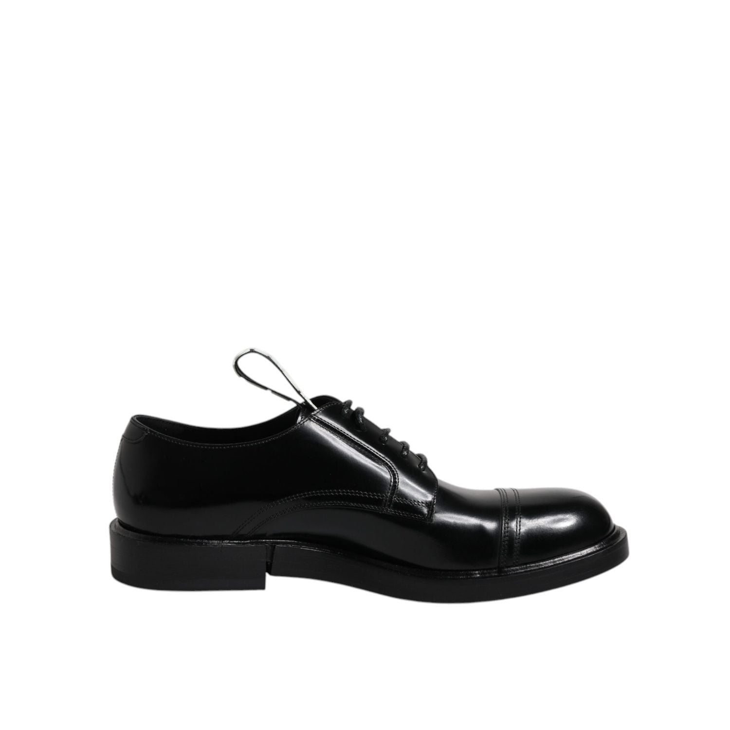 Dolce & Gabbana Black Patent Leather Derby Lace Up Formal Dress Shoes