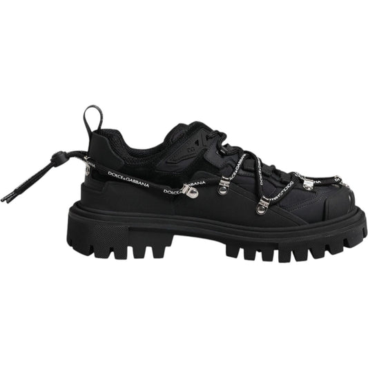 Dolce & Gabbana Black Low Top Lace Up Trekking Sneakers Shoes