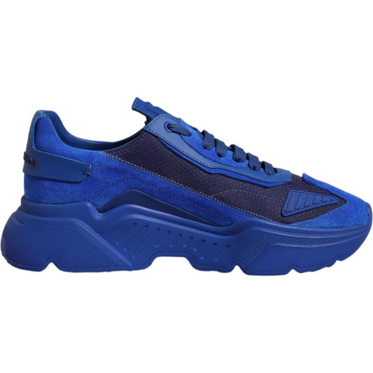 Dolce & Gabbana Blue Leather Daymaster Low Top Sneakers Shoes
