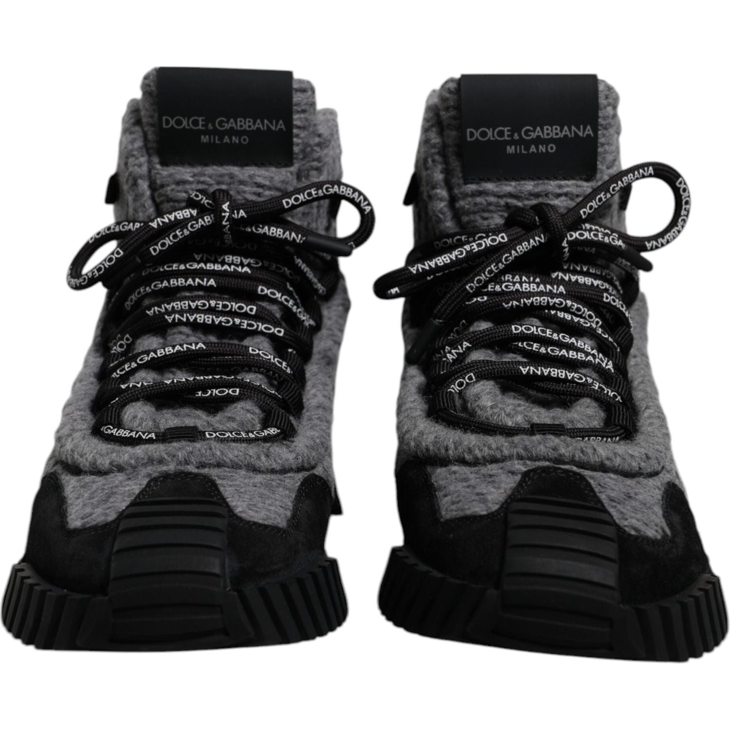 Dolce & Gabbana Gray Black NS1 High Top Boots Sneakers Shoes