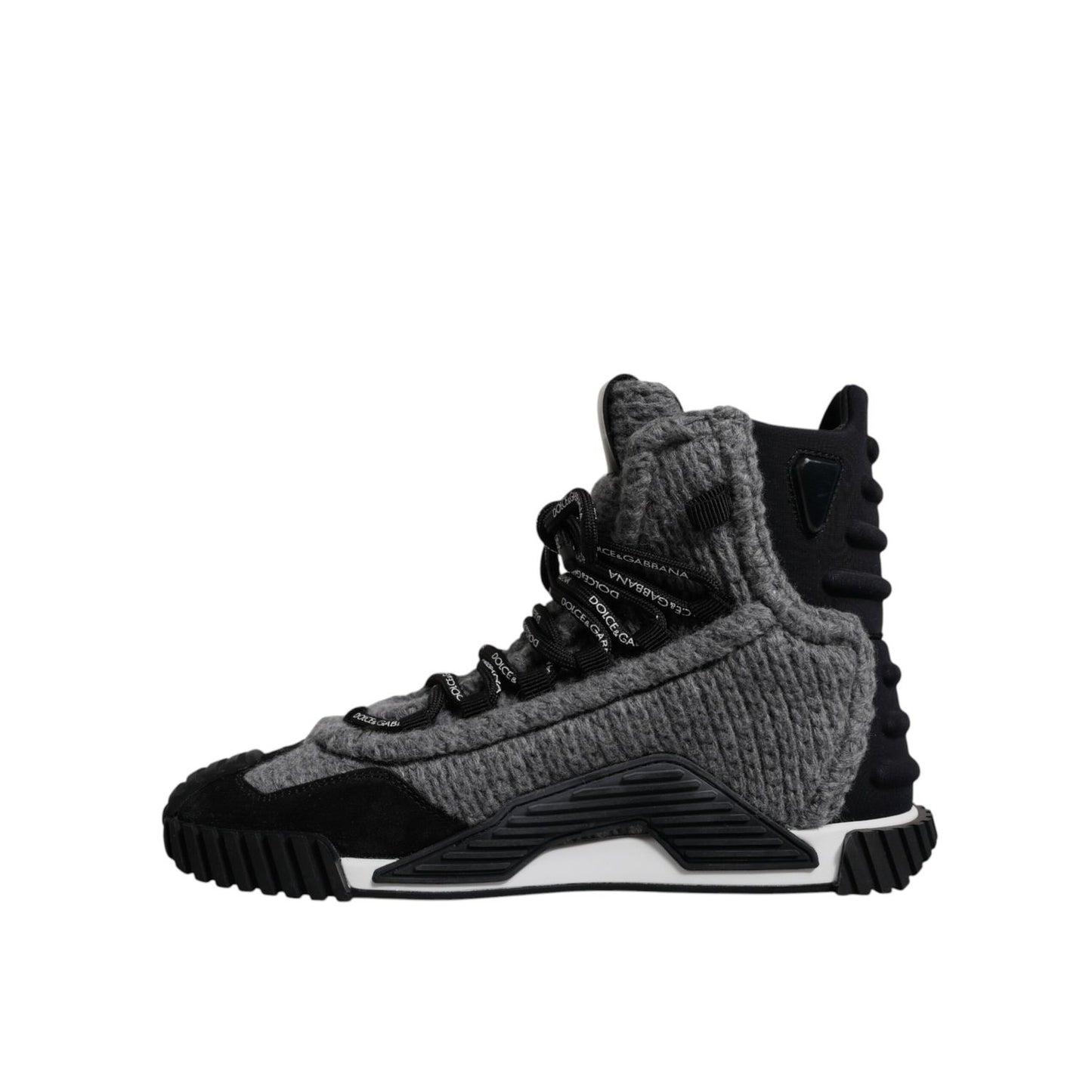 Dolce & Gabbana Gray Black NS1 High Top Boots Sneakers Shoes