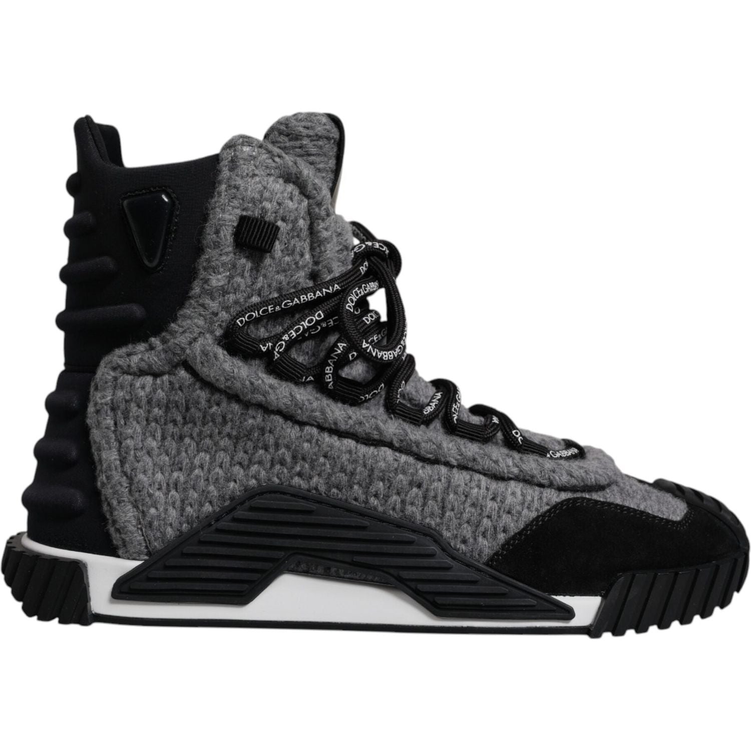 Dolce & Gabbana Gray Black NS1 High Top Boots Sneakers Shoes