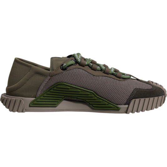 Dolce & Gabbana Army Green Low Top NS1 Men Sneakers Shoes