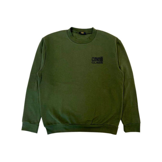 Cavalli Class Green Cotton Men Sweater