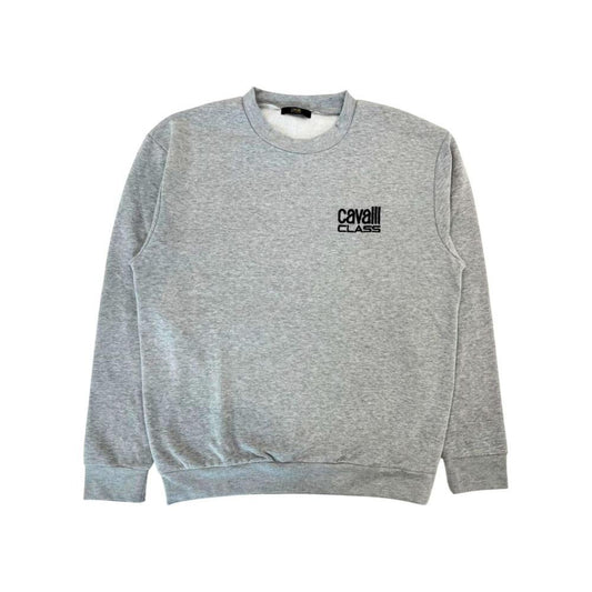 Cavalli Class Gray Polyester Men Sweater