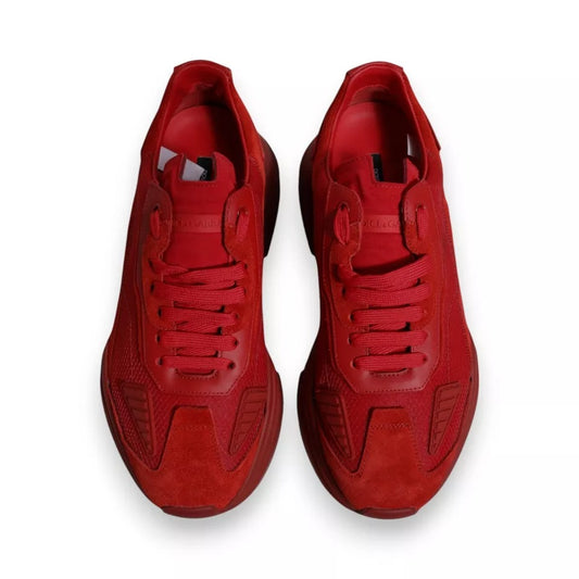 Dolce & Gabbana Red Leather Daymaster Low Top Sneakers Shoes 1728,67345645728,Dolce & Gabbana,EU42/US9,Material: 60% Calf Leather 38% Nylon 1% PVC 1% Elastane,Men,Men - Shoes,New with tags,Red,Shoes,Sneakers - Men - Shoes Dolce & Gabbana MV6863-42