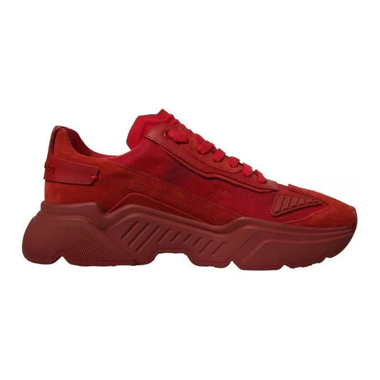 Dolce & Gabbana Red Leather Daymaster Low Top Sneakers Shoes 1728,67345645728,Dolce & Gabbana,EU43/US10,Material: 60% Calf Leather 38% Nylon 1% PVC 1% Elastane,Men,Men - Shoes,Preowned / Defect,Red,Shoes,Sneakers - Men - Shoes Dolce & Gabbana MV6864-43