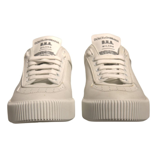Dolce & Gabbana White Miami Leather Low Top Sneakers Shoes 1728,67345645728,Dolce & Gabbana,EU40/US7,Material: 100% Calf Leather,Men,Men - Shoes,Preowned / Defect,Shoes,Sneakers - Men - Shoes,White Dolce & Gabbana MV6964-40