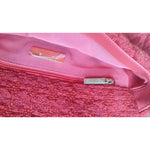 Chanel Red Tweed 2WAY Hand Chain Medium Shoulder Bag Purse CHA195