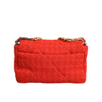 Chanel Red Tweed 2WAY Hand Chain Medium Shoulder Bag Purse CHA195