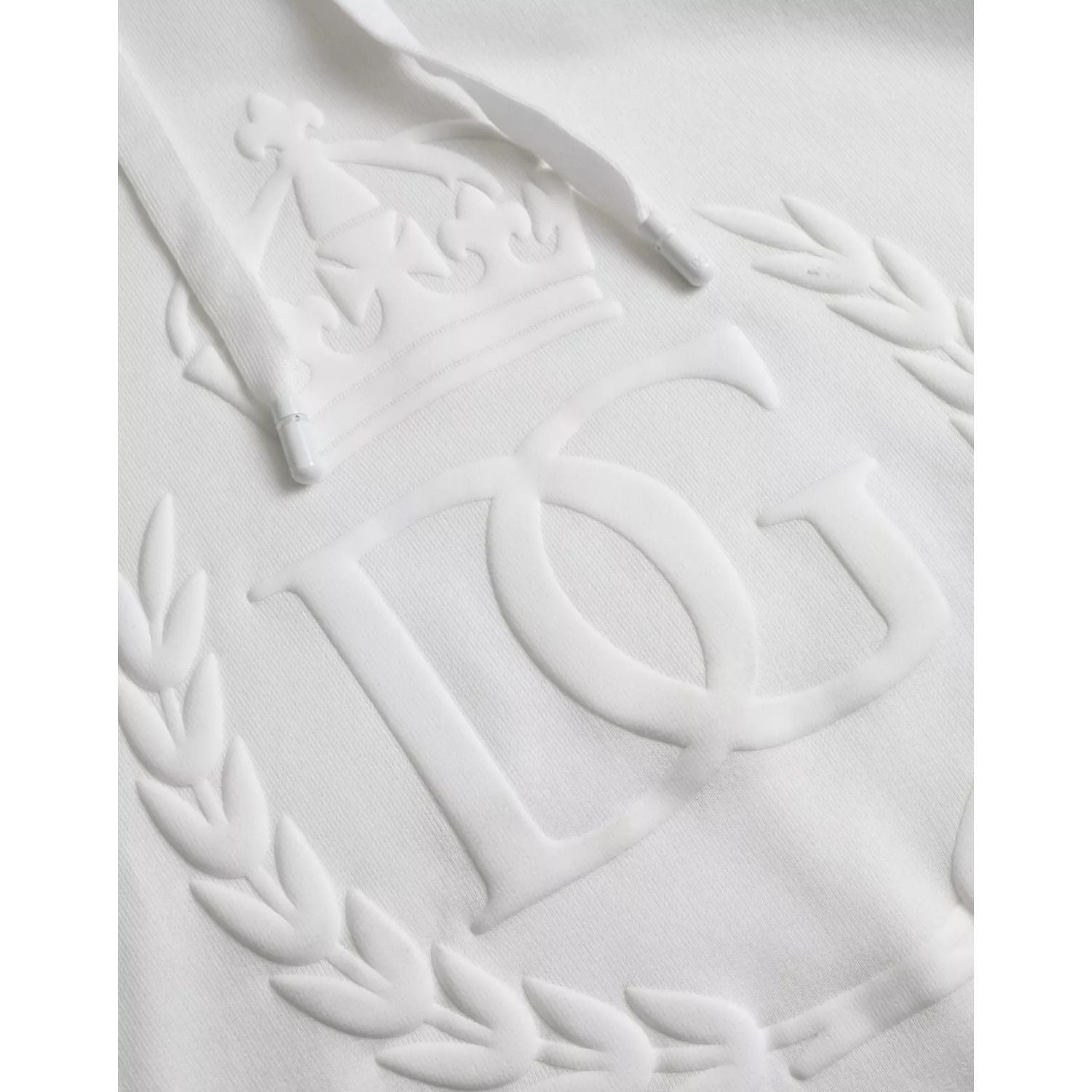 Dolce & Gabbana White Cotton Hooded Pullover Sweatshirt Sweater
