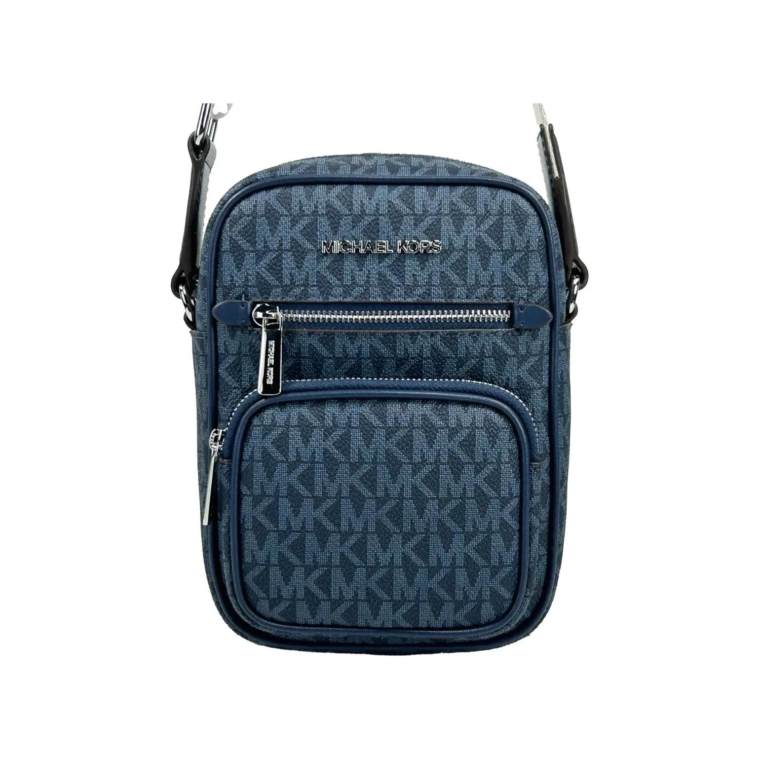 Front view with bag zipped and handles upright.
