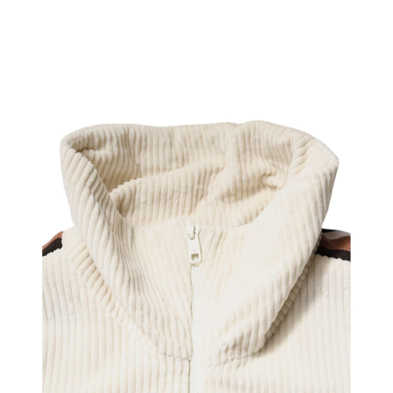 Dolce & Gabbana Beige Logo Applique Cotton Corduroy Full Zip Jacket