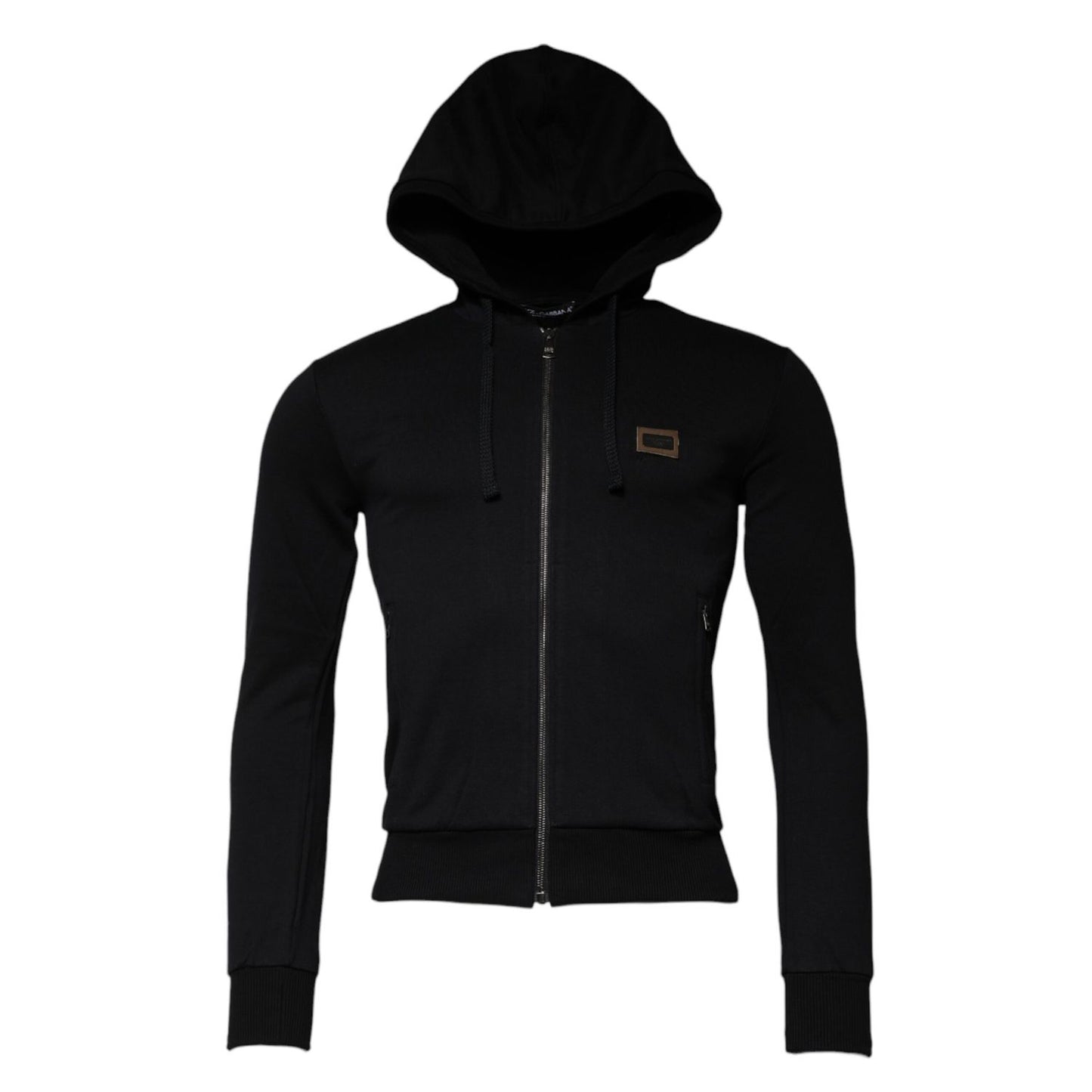 Dolce & Gabbana Black Logo Full Zip Hooded Sweatshirt Sweater