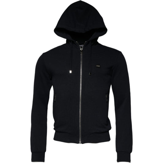 Dolce & Gabbana Blue Logo Full Zip Hooded Sweatshirt Sweater