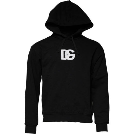Dolce & Gabbana Black Logo Cotton Hooded Sweatshirt Sweater 1728,67345645728,Black,Clothing,Dolce & Gabbana,IT46 | S,Material: 100% Cotton,Men,Men - Clothing,Preowned / Defect,Sweaters - Men - Clothing Dolce & Gabbana TSH878556-46