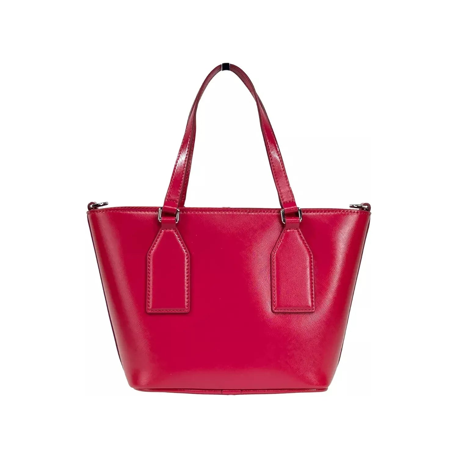 Front view with bag zipped and handles upright.