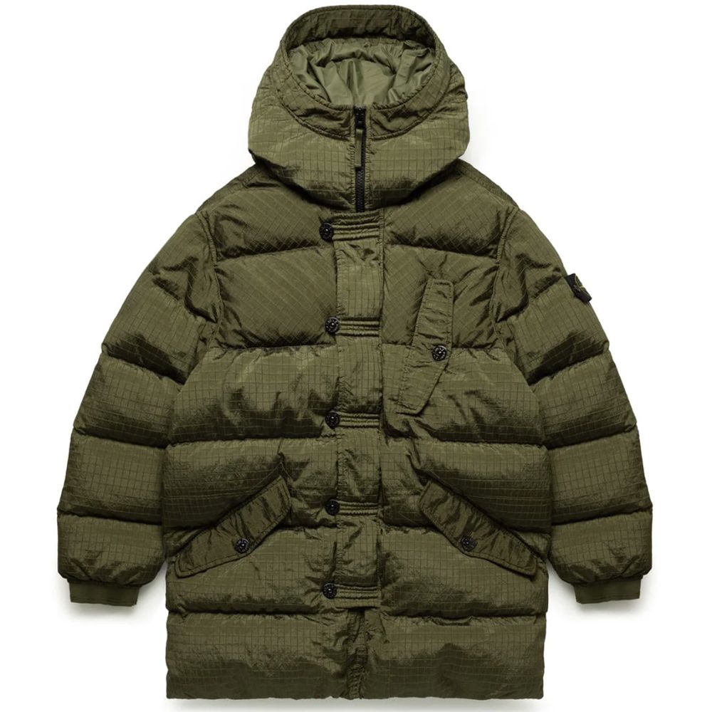 Stone Island Green Nylon Men Parka