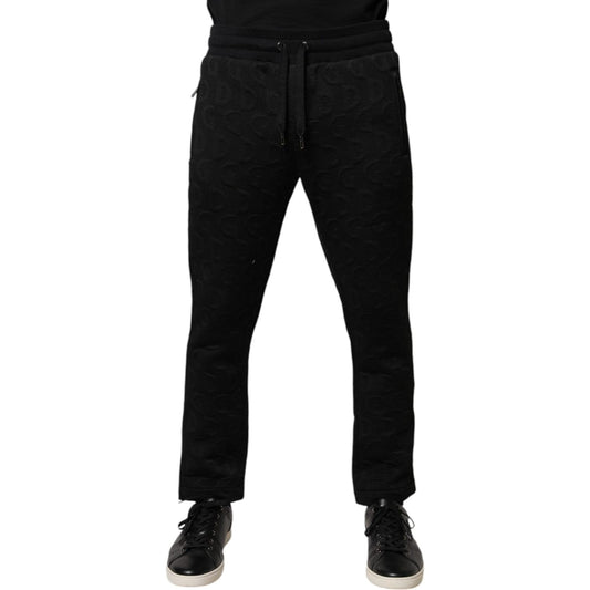 Dolce & Gabbana Black Logo Monogram Jogger Sweatpants Pants
