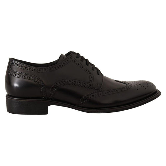 Dolce & Gabbana Black Leather Formal 1728,67400106144,Black,Dolce & Gabbana,EU42.5/US9.5,Formal - Men - Shoes,Men,Men - Shoes,New with tags,Shoes Dolce & Gabbana DO-1075-EU42.5/US9.5