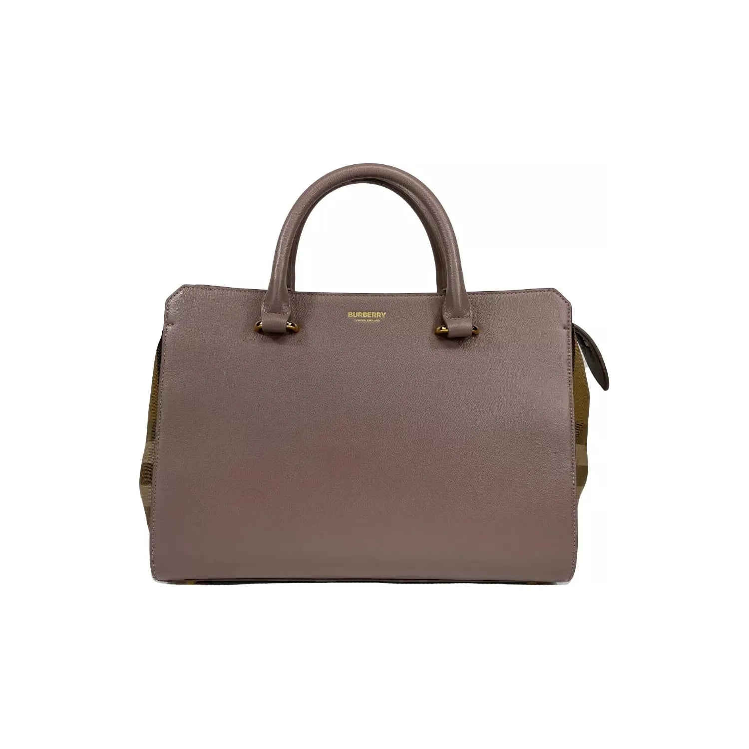 Front view with bag zipped and handles upright.