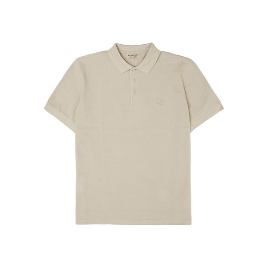 Burberry Pale Stone Cotton Collared Polo Shirt
