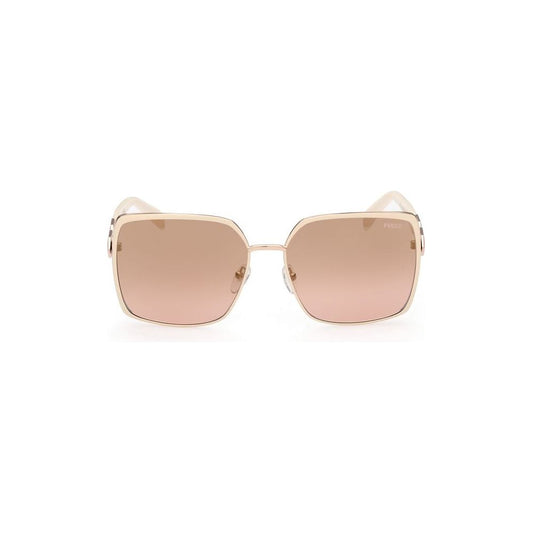 Emilio Pucci White Metal Sunglasses Emilio Pucci Tan