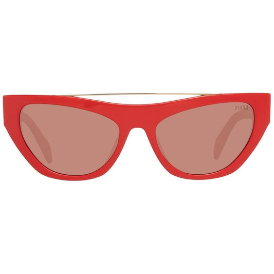 Emilio Pucci Red Metal Sunglasses 1728,67434610848,Emilio Pucci,New with tags,Red,Sunglasses,Sunglasses for Women - Sunglasses,Women Emilio Pucci EPEP01115566YAC