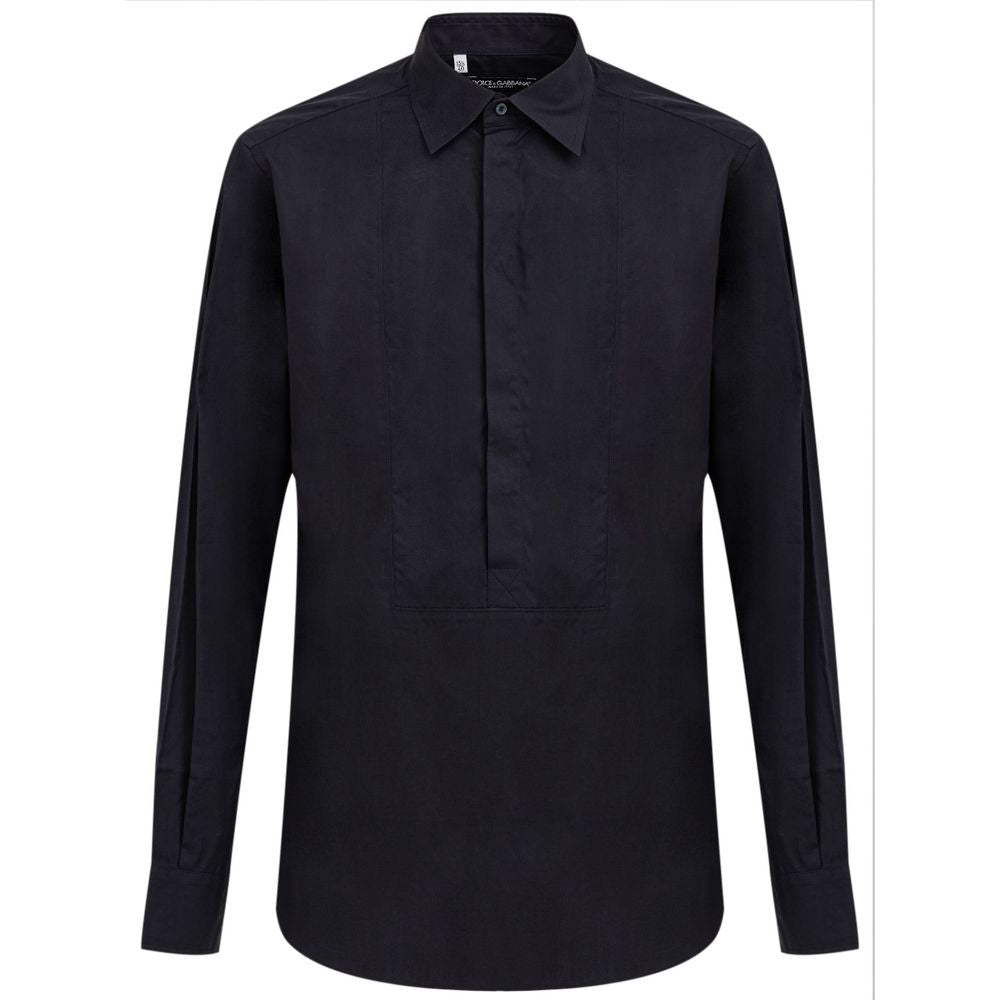 Dolce & Gabbana Navy Blue Cotton Dress Shirt