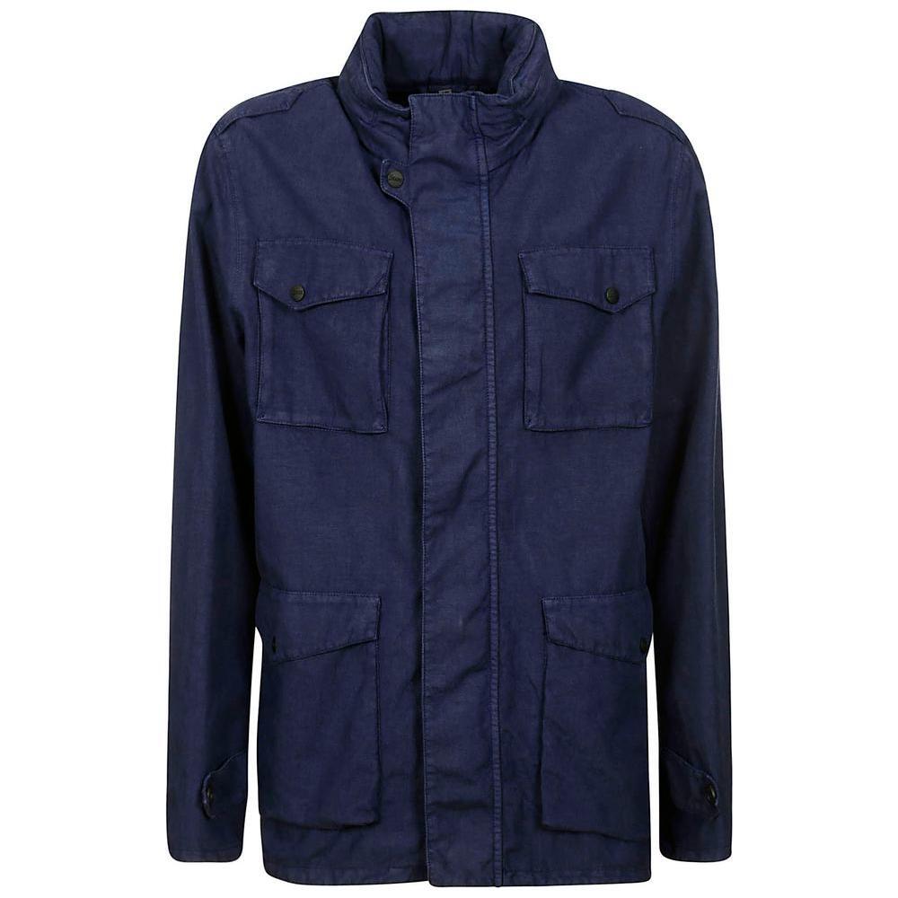 Herno Blue Linen Jacket HE-14920-IT54 | XXL