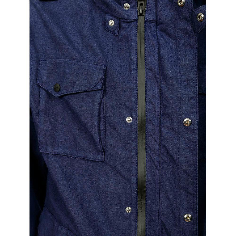 Herno Blue Linen Jacket HE-14920-IT54 | XXL