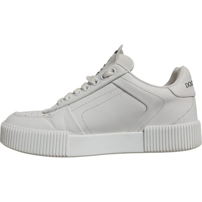 Dolce & Gabbana White Miami Leather Low Top Sneakers Shoes