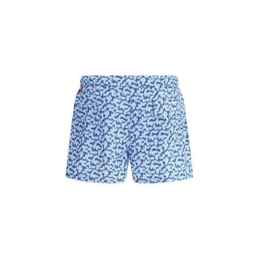 Kiton Logoed Swimshorts Kiton Light Blue