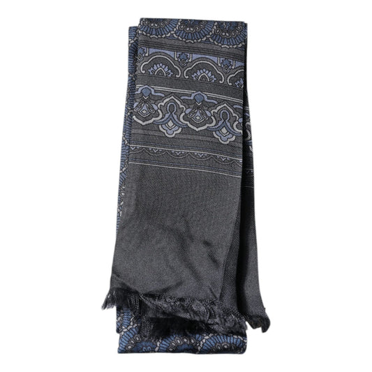 Dolce & Gabbana Dark Blue Fantasy Silk Neck Wrap Shawl Scarf MS7280