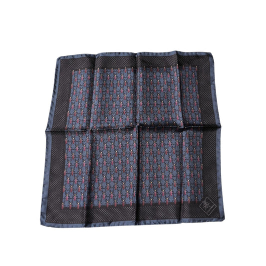 Dolce & Gabbana Dark Blue Beetle Square Handkerchief Scarf MS7289