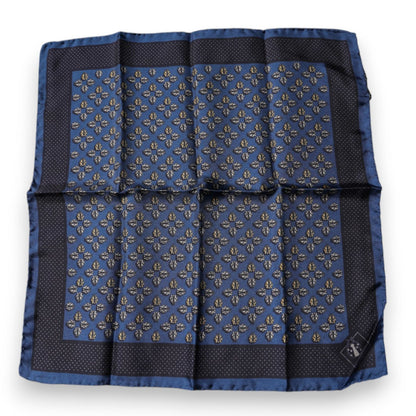 Dolce & Gabbana Blue Lady Bug Silk Square Handkerchief Scarf