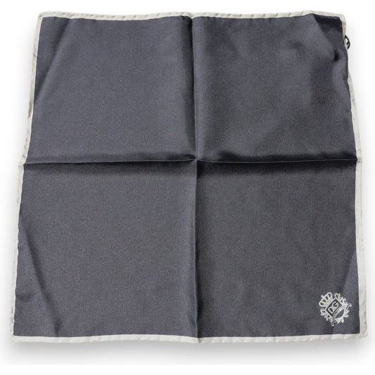 Dolce & Gabbana Gray Crown Logo Square Handkerchief Scarf 1728,67345645728,Accessories,Dolce & Gabbana,Gray,Material: 100% Silk,Men,Men - Accessories,New with tags,Scarves - Men - Accessories Dolce & Gabbana MS7297