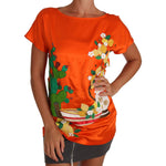 Dolce & Gabbana Silk Orange Lemon Crystal T-shirt Top TSH2381-36