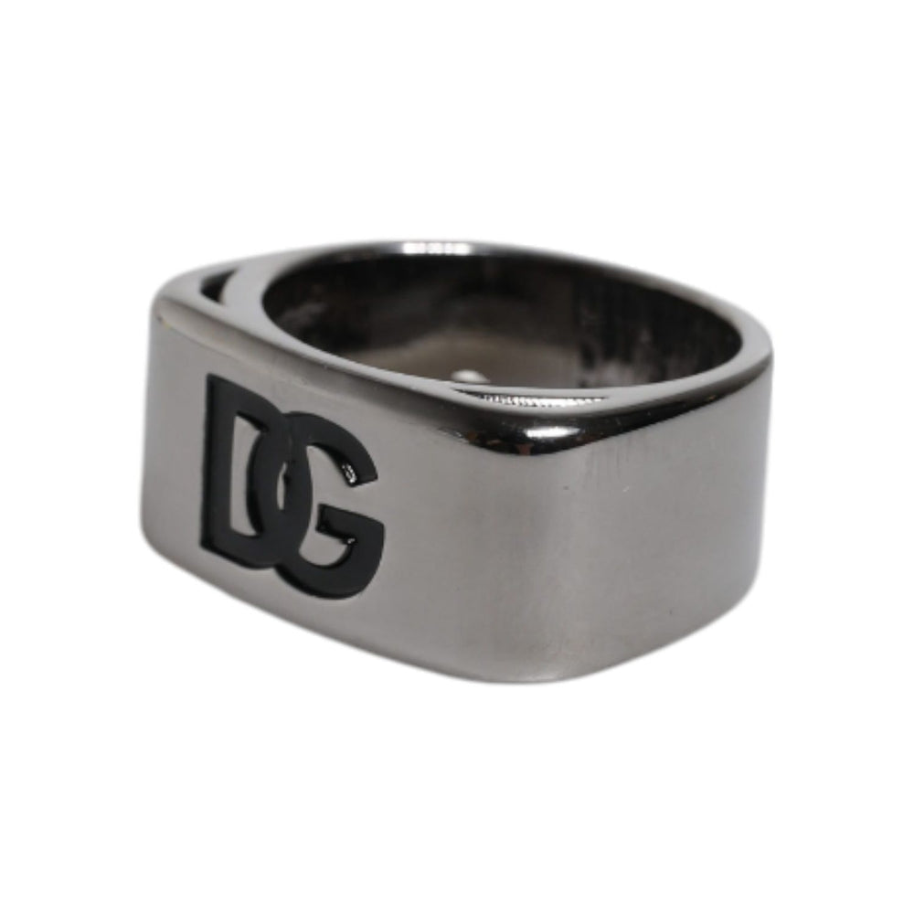 Dolce & Gabbana Silver Tone Brass Anello DG Logo Ring SMY10559-62