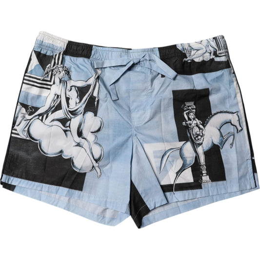 Dolce & Gabbana Blue Statue Print Cotton Mens Shorts 1728,67345645728,Blue,Clothing,Dolce & Gabbana,IT50 | M,IT58 | XXL,Material: 100% Cotton,Men,Men - Clothing,New with tags,Shorts - Men - Clothing Dolce & Gabbana BIK1891-58