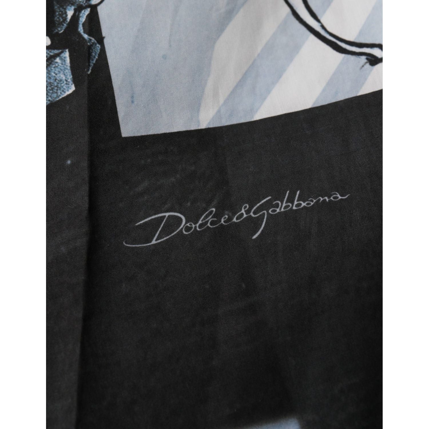 Dolce & Gabbana Blue Statue Print Cotton Mens Shorts