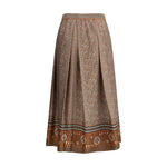 Valentino Knit lurex midi Skirt with geometric floral pattern and pleats, featuring an elastic waistband for elegance and comfort
