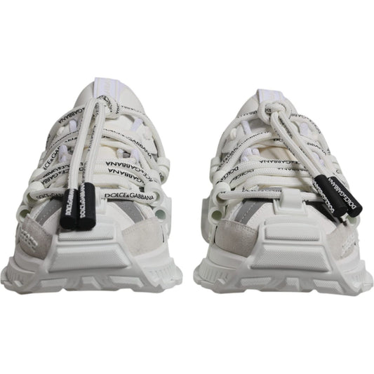 Dolce & Gabbana White Nylon Low Top Space Men Sneakers Shoes