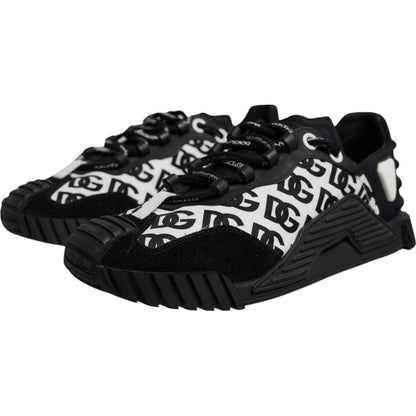 Dolce & Gabbana Black Logo Lace Up Low Top NS1 Sneakers Shoes