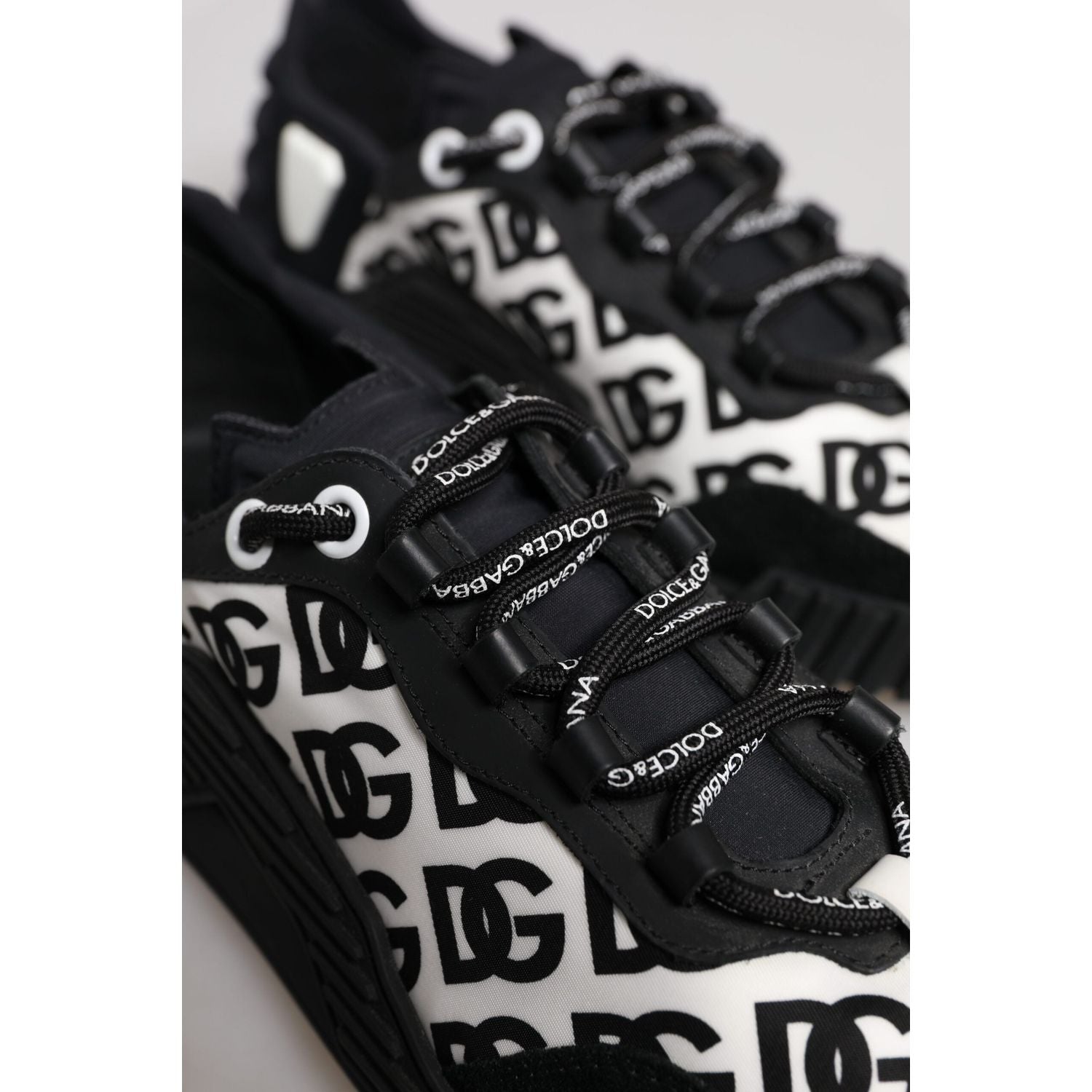 Dolce & Gabbana Black Logo Lace Up Low Top NS1 Sneakers Shoes