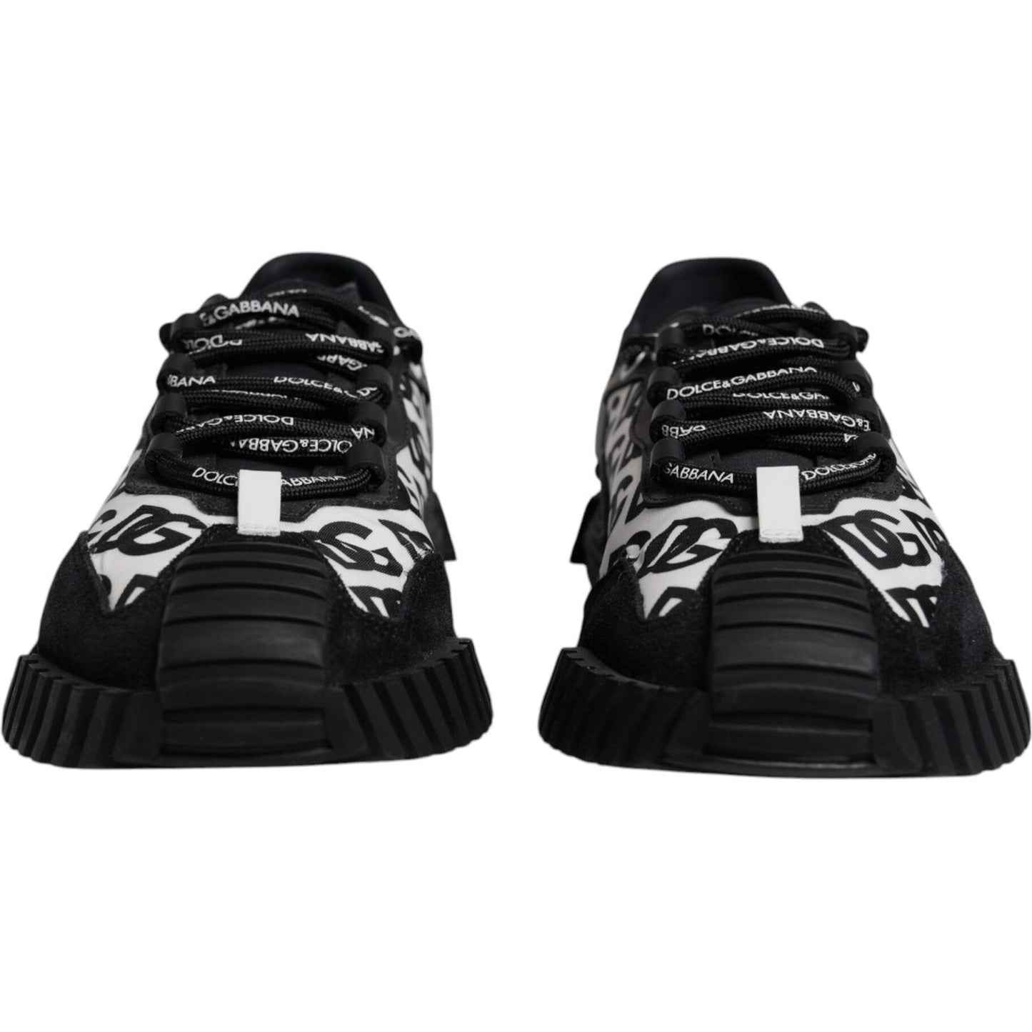 Dolce & Gabbana Black Logo Lace Up Low Top NS1 Sneakers Shoes
